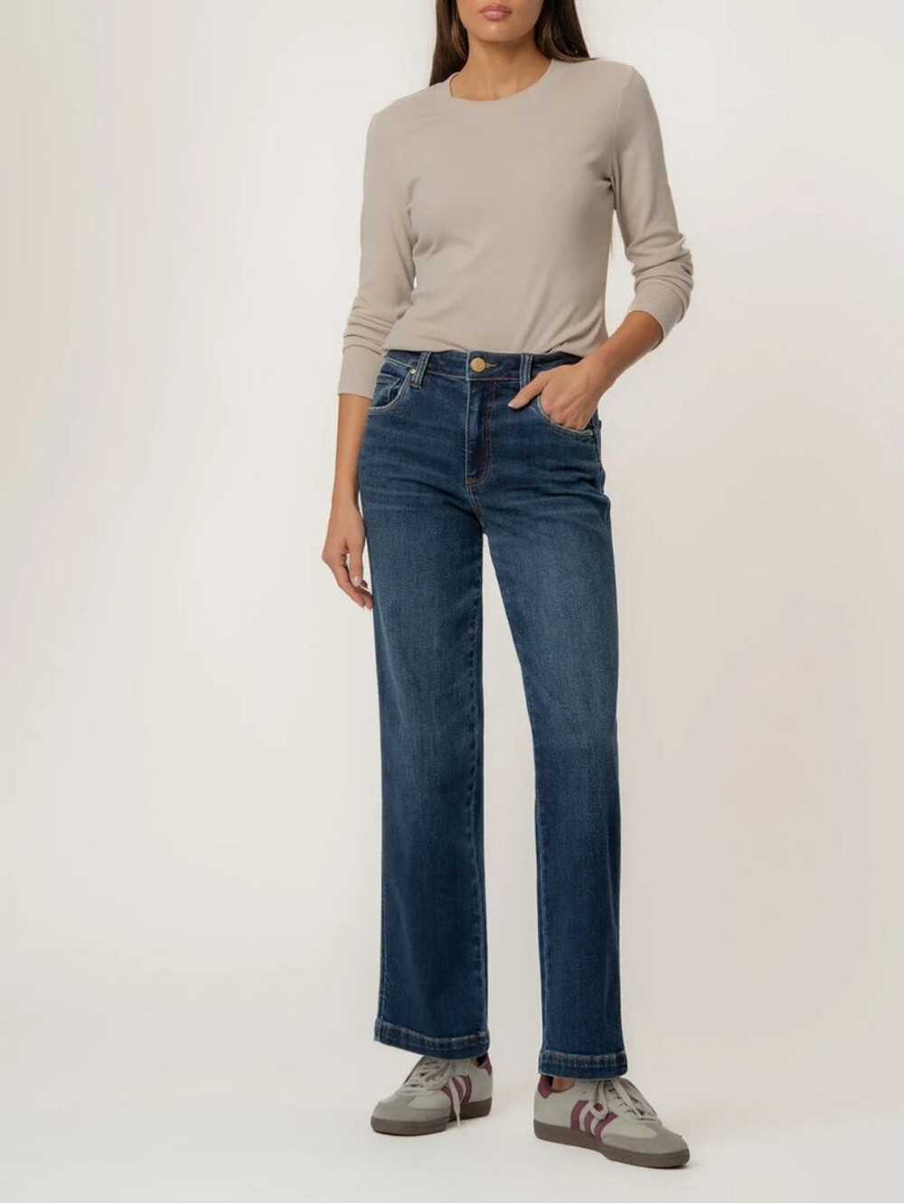 Kut from the Kloth Straight Leg Jeans - Dark Blue Wash